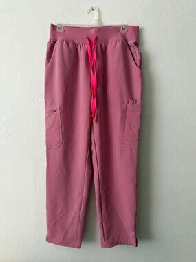 FIGS High-Waisted Yola Skinny Scrub Pants MP–Chalk Pink
